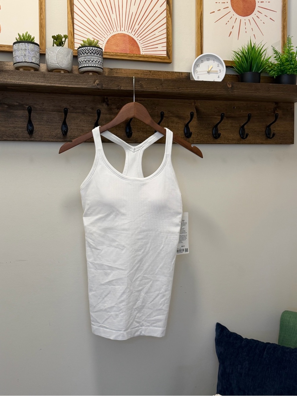 NWT lululemon Ebb to Street Tank, Size 6, Color White
